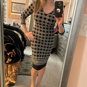 White House Black Market Dress Size Small, black and white stretch material